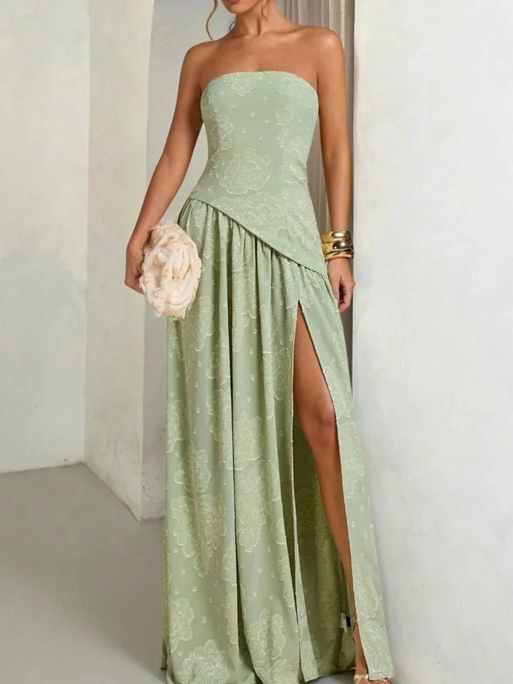 Green Party Women's Elegant Long Dress
